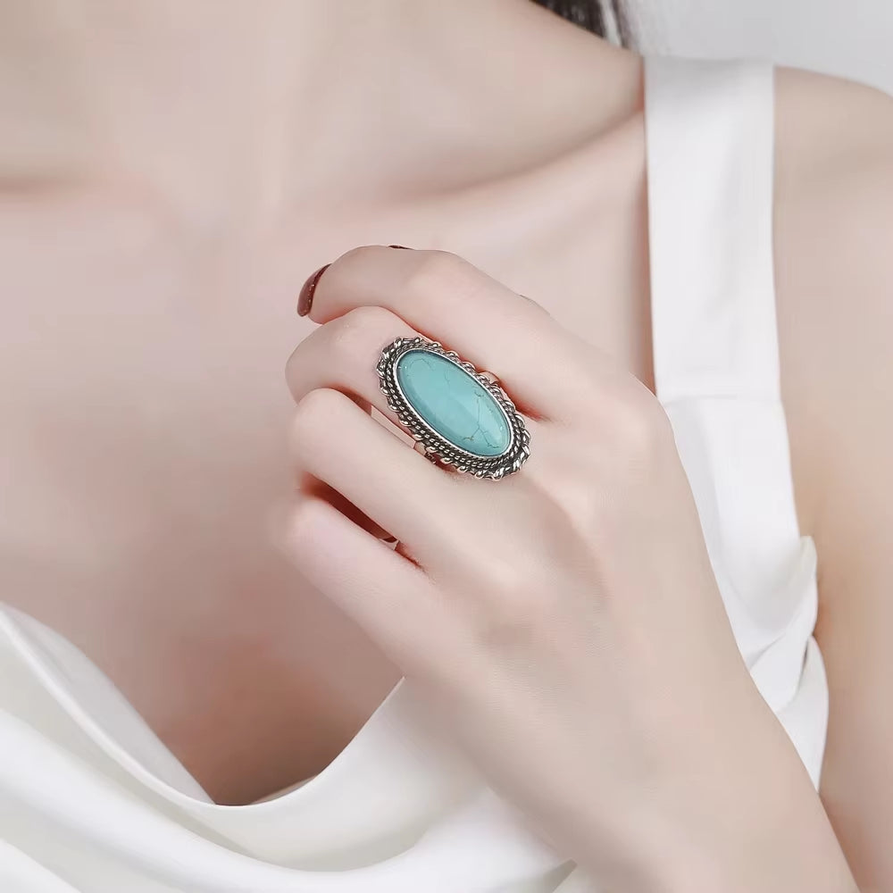Desert Bloom Turquoise Ring – A Statement of Earthy Elegance