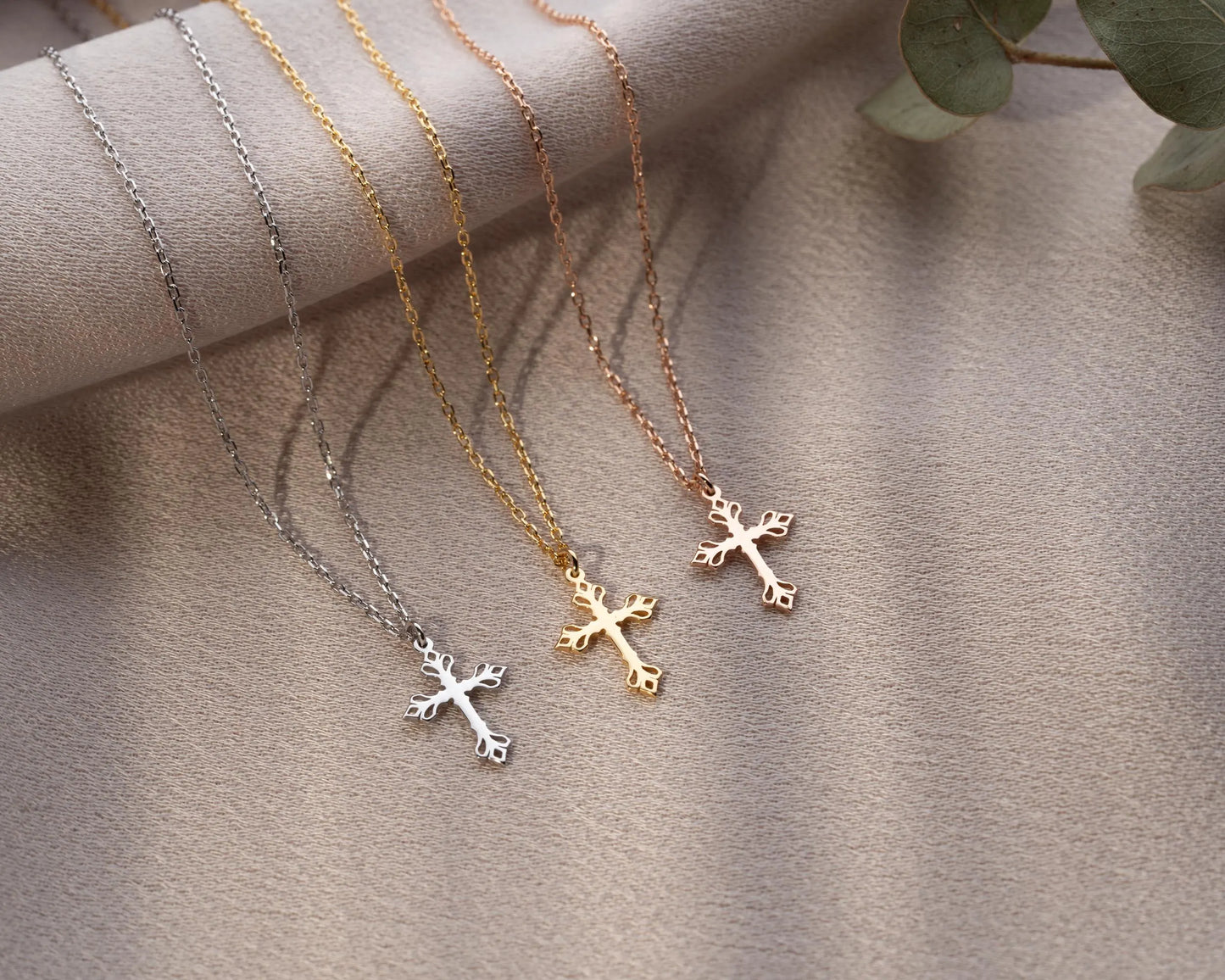Grace & Glow Cross Necklace – Faith Wrapped in Pure Elegance