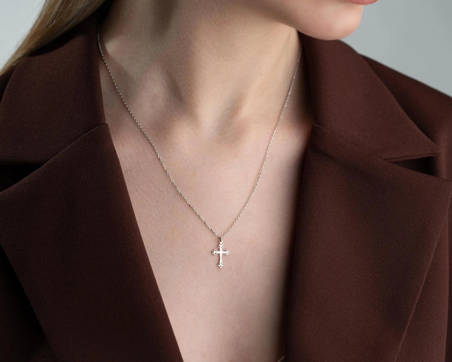 Grace & Glow Cross Necklace – Faith Wrapped in Pure Elegance